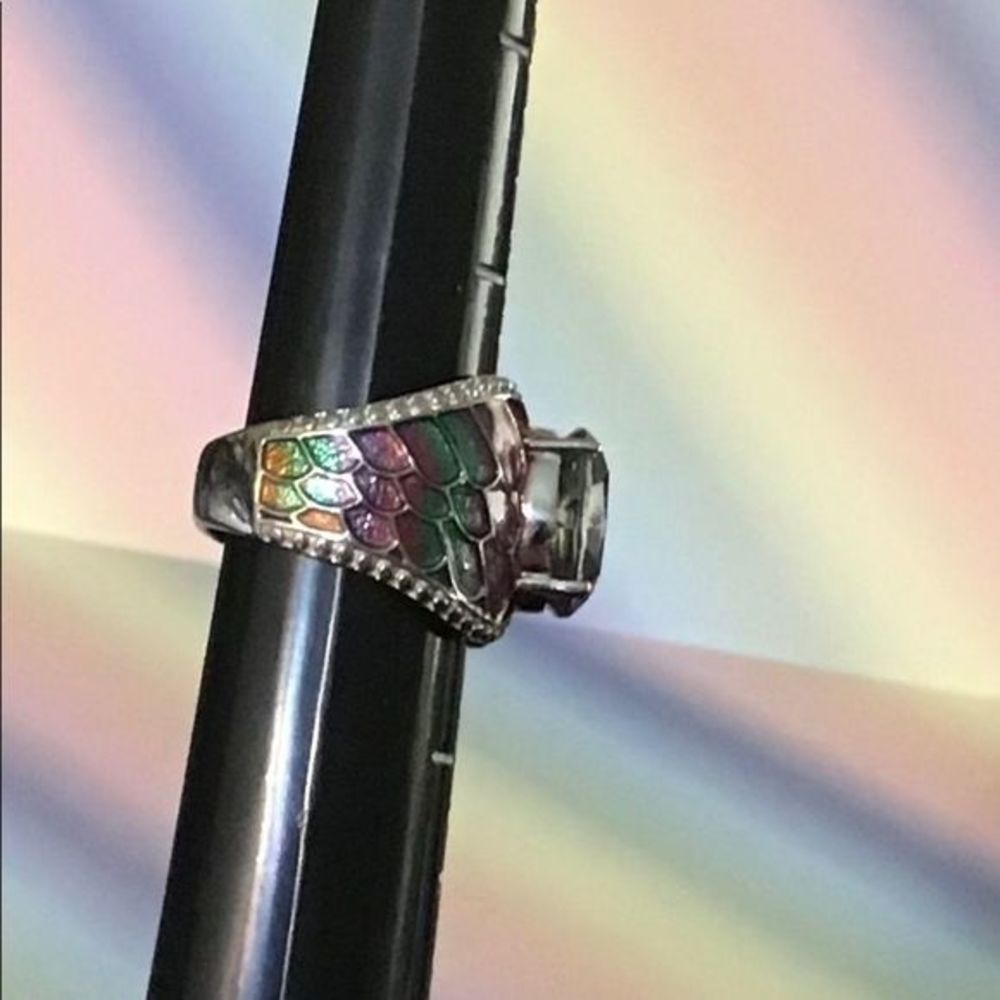 Sterling Silver‎ Mystic Topaz Ring with Italian Enamel - Picture 11 of 12